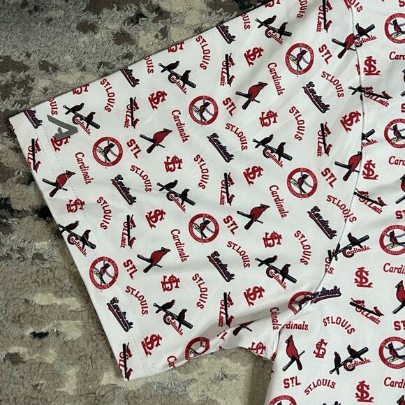 New St Louis Cardinals Antigua Cooperstown Polo Golf Baseball Shirt Size L AOP - Picture 3 of 10